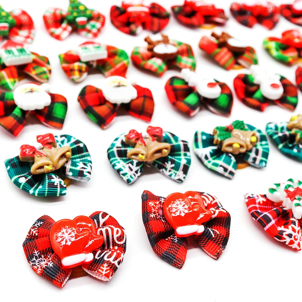 Maison Paw Winter Holiday Pet Hair Bows (10/20/30 pcs)