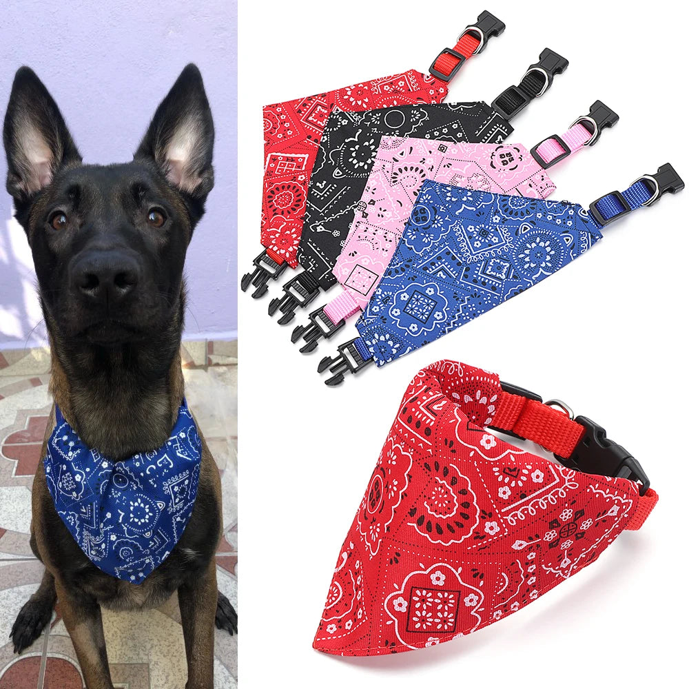 Maison Paw Adjustable Cotton Pet Bandana Collar