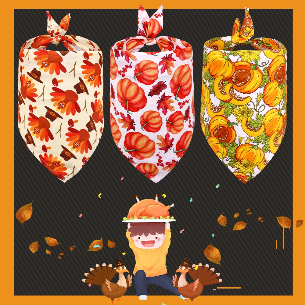 Maison Paw HarvestFest™ Thanksgiving Dog Bandana Set (50 pcs)