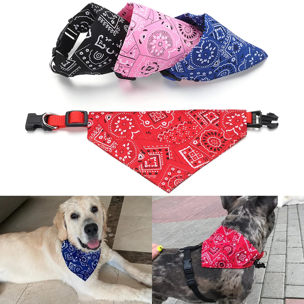Maison Paw Adjustable Cotton Pet Bandana Collar