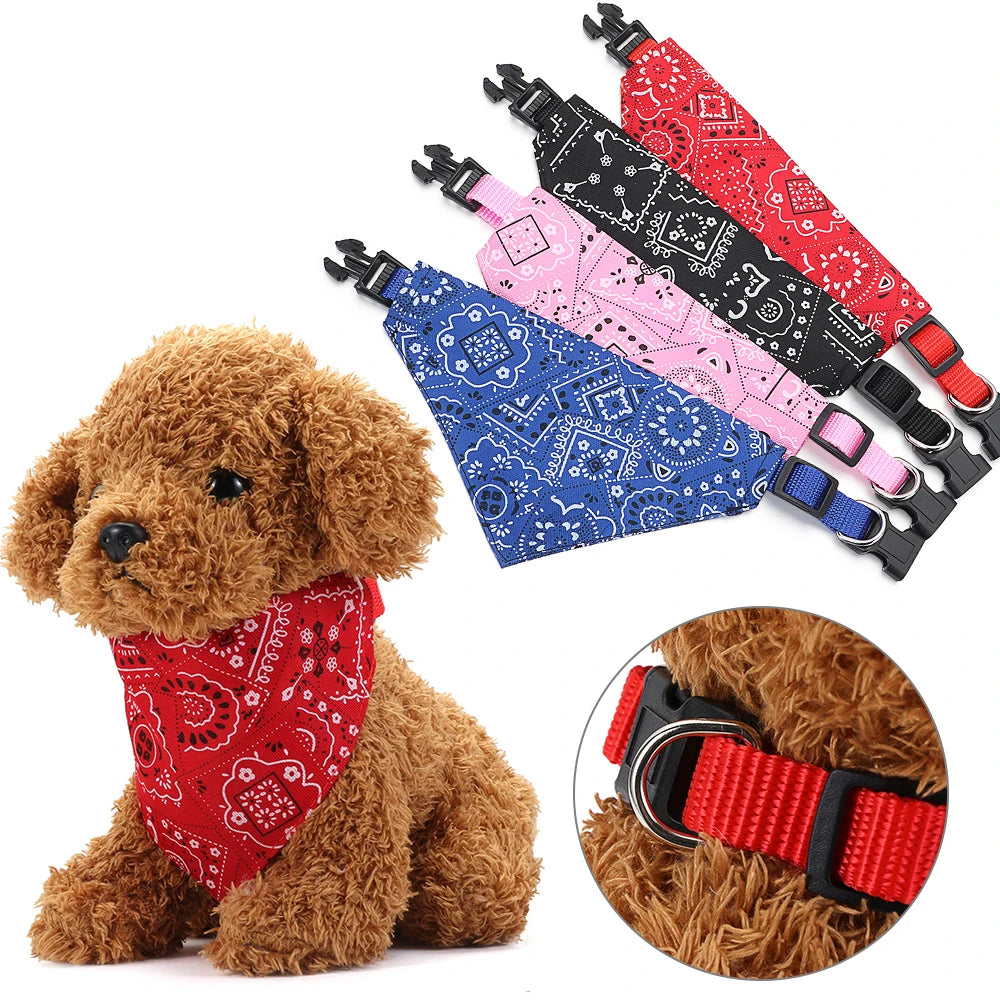 Maison Paw Adjustable Cotton Pet Bandana Collar