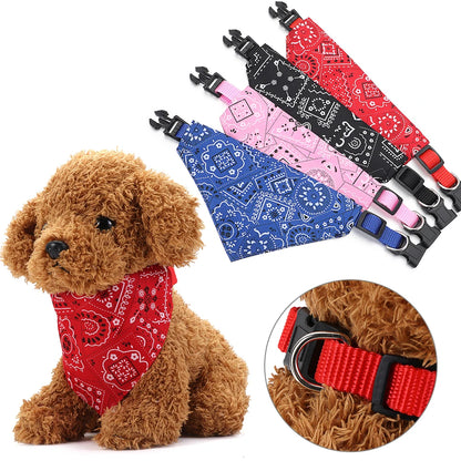 Maison Paw Adjustable Cotton Pet Bandana Collar