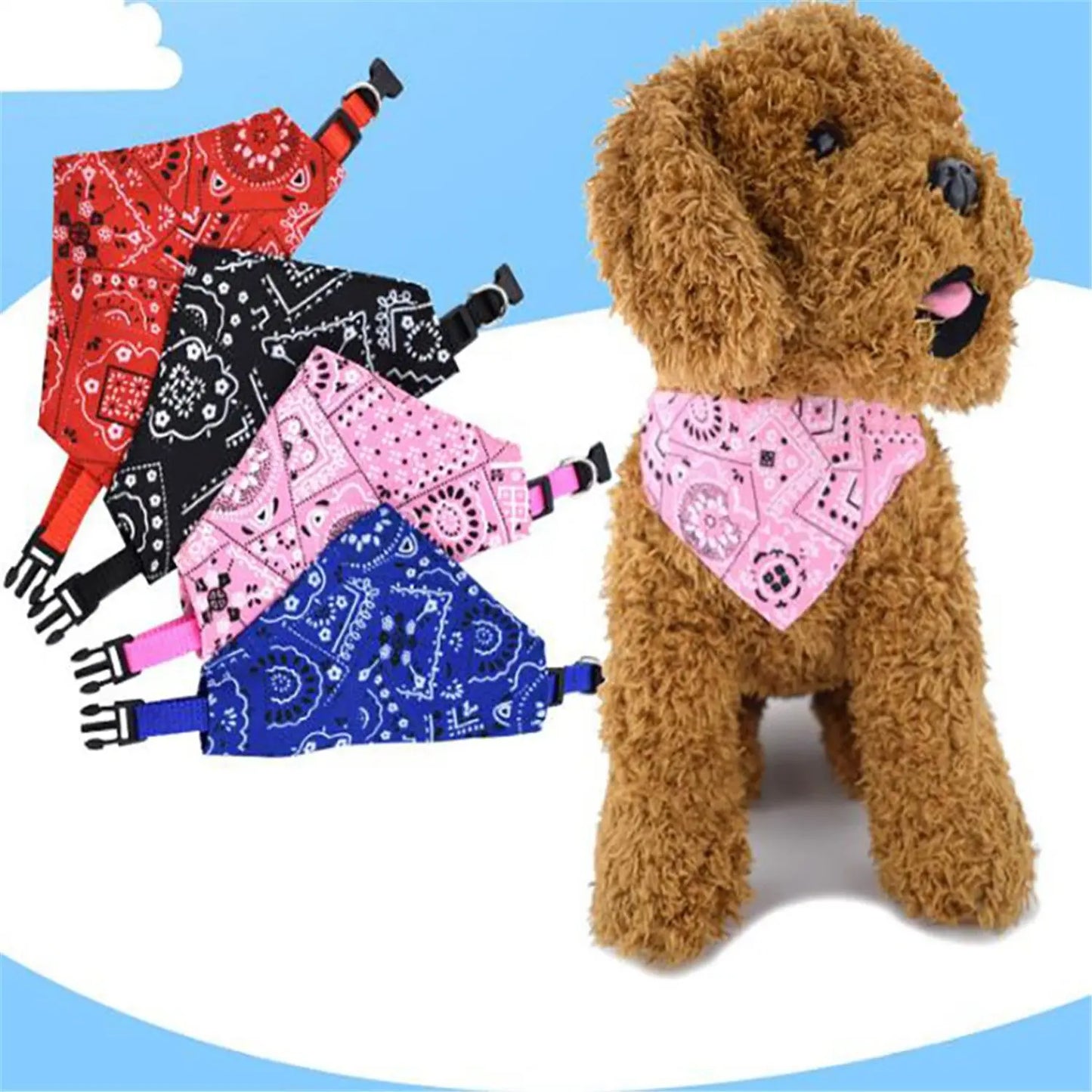 Maison Paw Adjustable Cotton Pet Bandana Collar