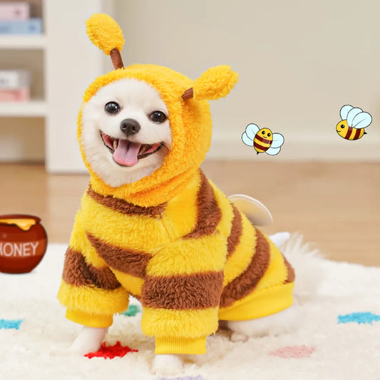 Maison Paw HoneyHug™ Winter Pet Hoodie – Cute Bee Design for Dogs & Cats