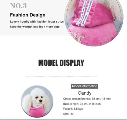 Maison Paw VelvetDream™ Winter Pet Jumpsuit – Soft Fleece Hoodie for Small Dogs & Cats