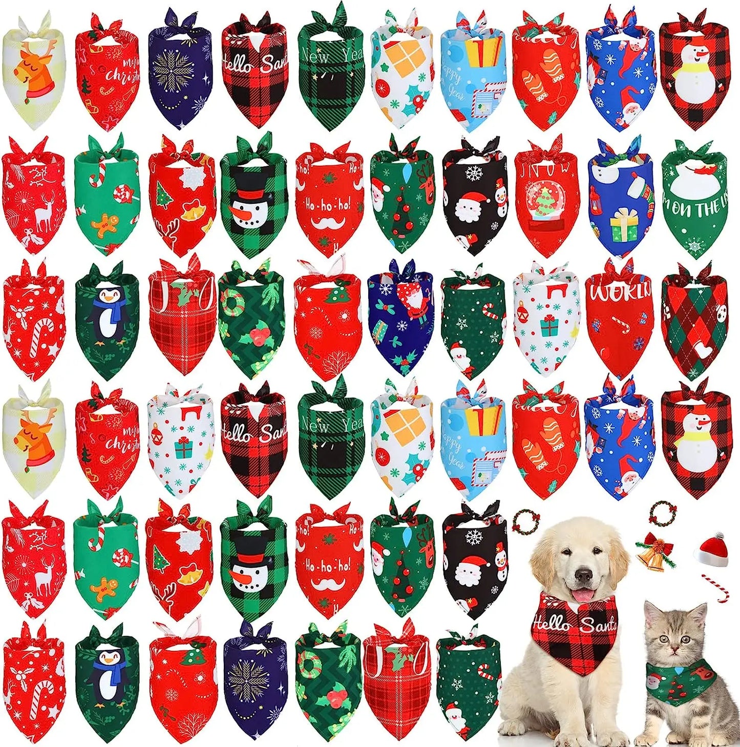 Maison Paw Holiday Dog Bandana Set (30 pcs)