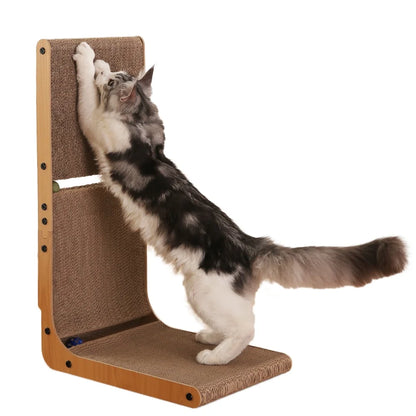 Maison Paw FlexScratch™ L-Shape Cat Scratcher with Toy Balls & Catnip