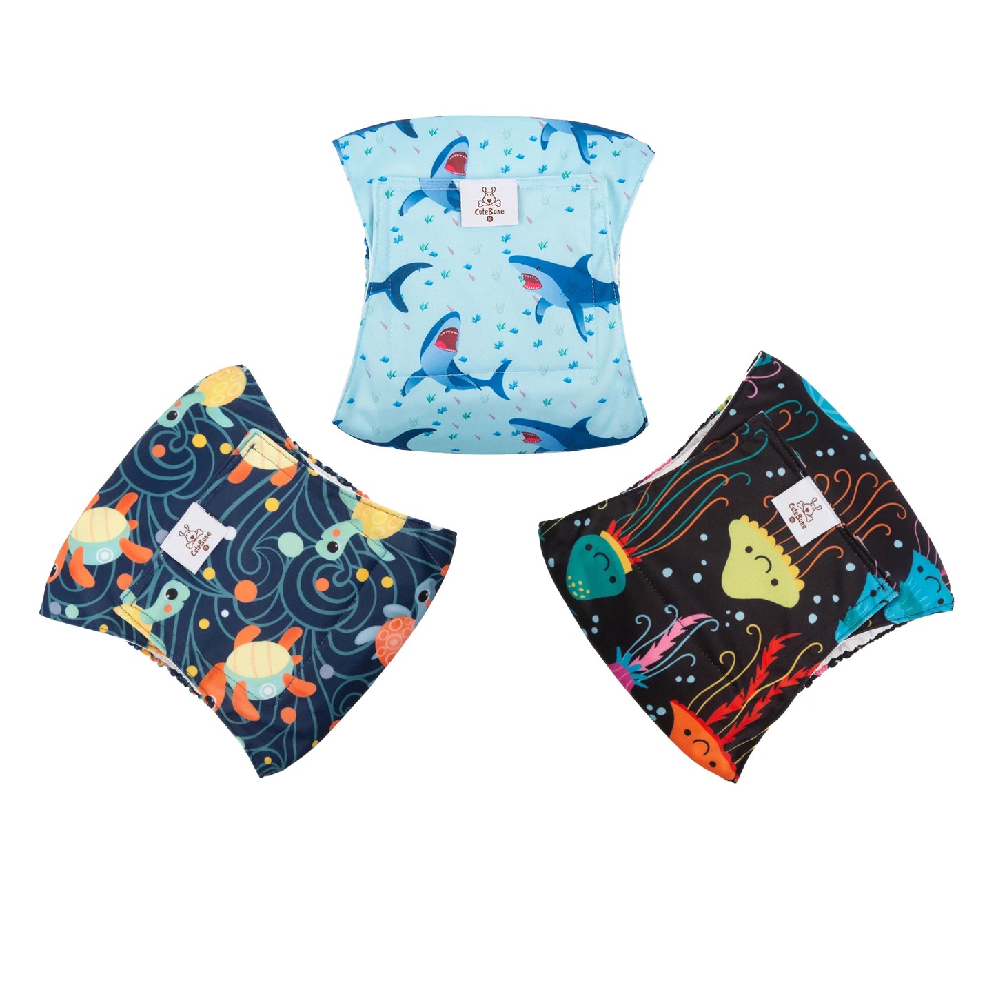 CuteBone™ Reusable Male Dog Diapers (3-Pack)