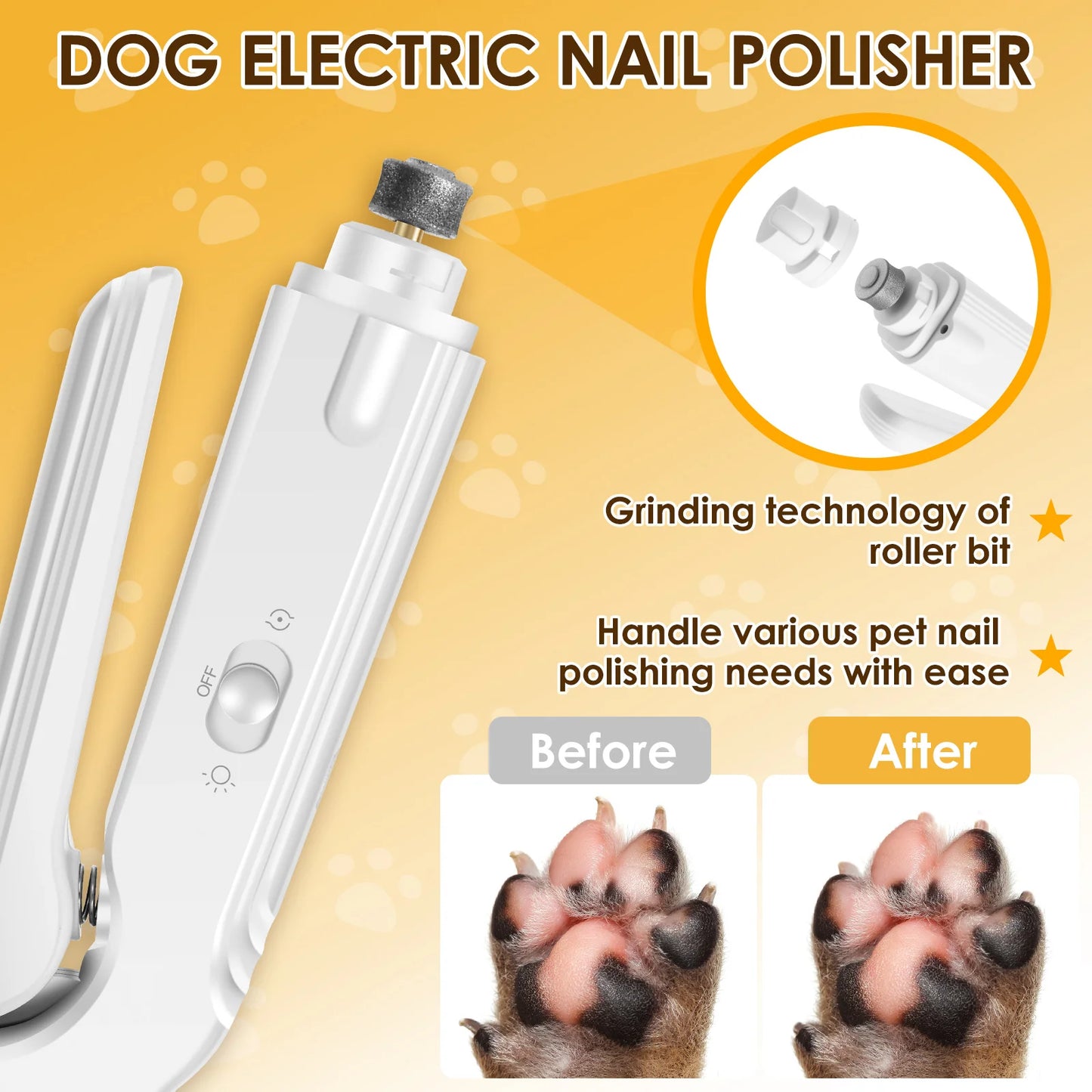 Maison Paw GroomEase™ 2-in-1 Pet Nail Grinder & Clipper with LED Light