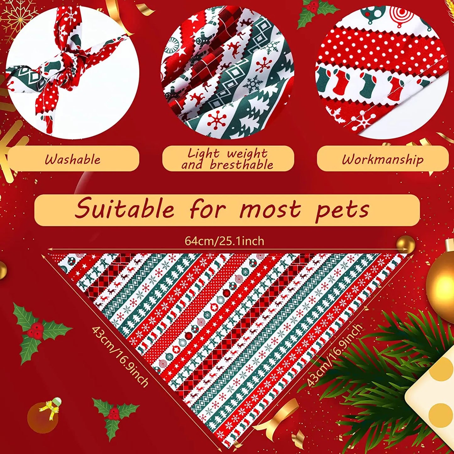 Maison Paw Holiday Dog Bandana Set (30 pcs)