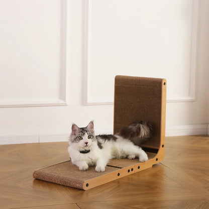 Maison Paw FlexScratch™ L-Shape Cat Scratcher with Toy Balls & Catnip