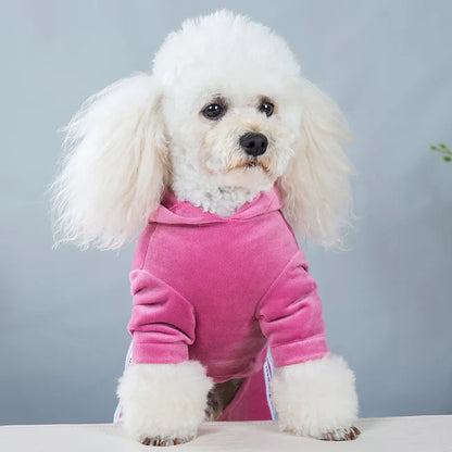 Maison Paw VelvetDream™ Winter Pet Jumpsuit – Soft Fleece Hoodie for Small Dogs & Cats