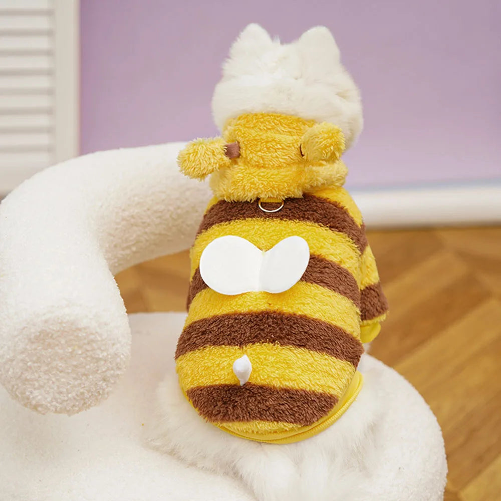 Maison Paw HoneyHug™ Winter Pet Hoodie – Cute Bee Design for Dogs & Cats