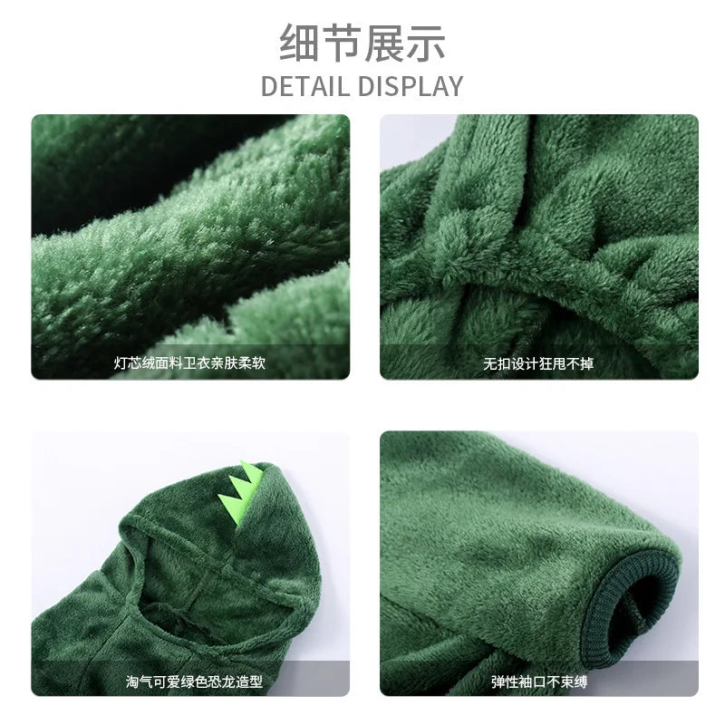 Maison Paw DinoHug™ Hooded Pet Coat – Warm Dinosaur Outfit for Dogs & Cats