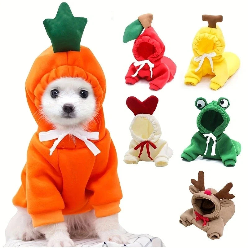 Maison Paw FruityHug™ Fleece Pet Hoodie – Cute Fruit Design for Small Dogs & Cats