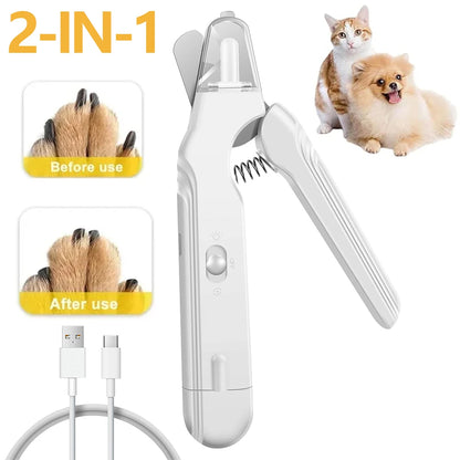 Maison Paw GroomEase™ 2-in-1 Pet Nail Grinder & Clipper with LED Light