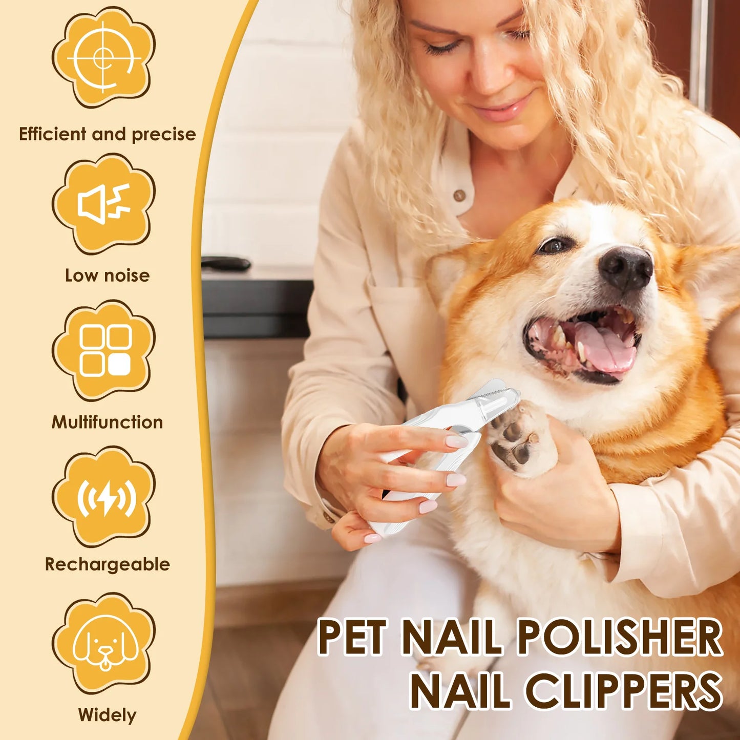 Maison Paw GroomEase™ 2-in-1 Pet Nail Grinder & Clipper with LED Light