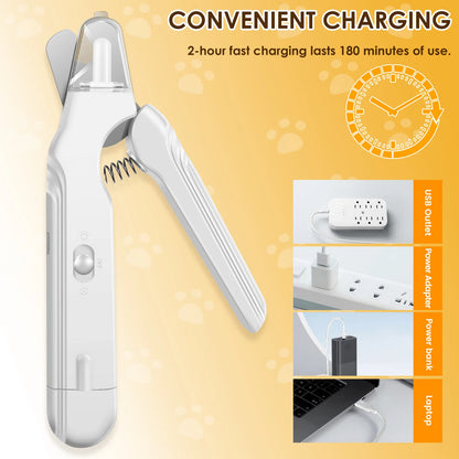 Maison Paw GroomEase™ 2-in-1 Pet Nail Grinder & Clipper with LED Light