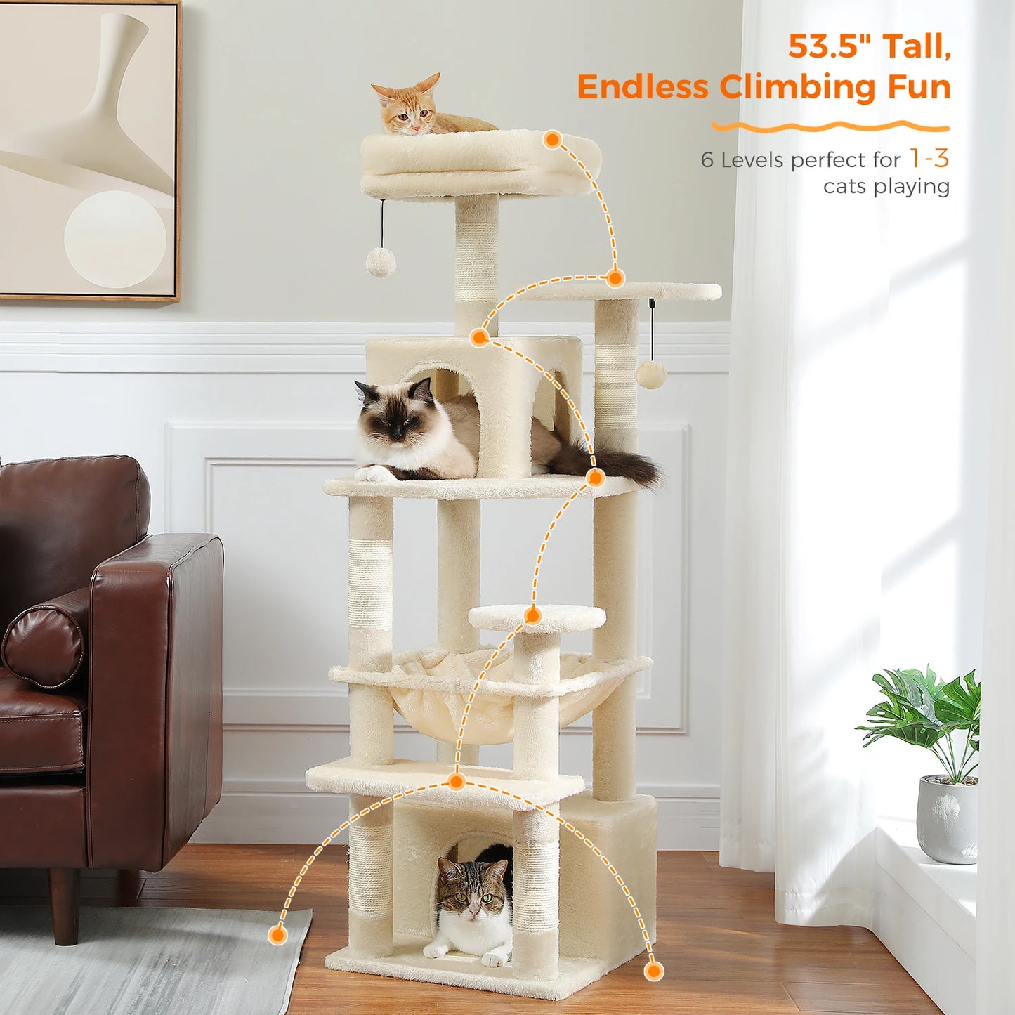 Maison Paw GrandPurr™ Luxury Cat Tree & Tower – Multi-Level Indoor Playground