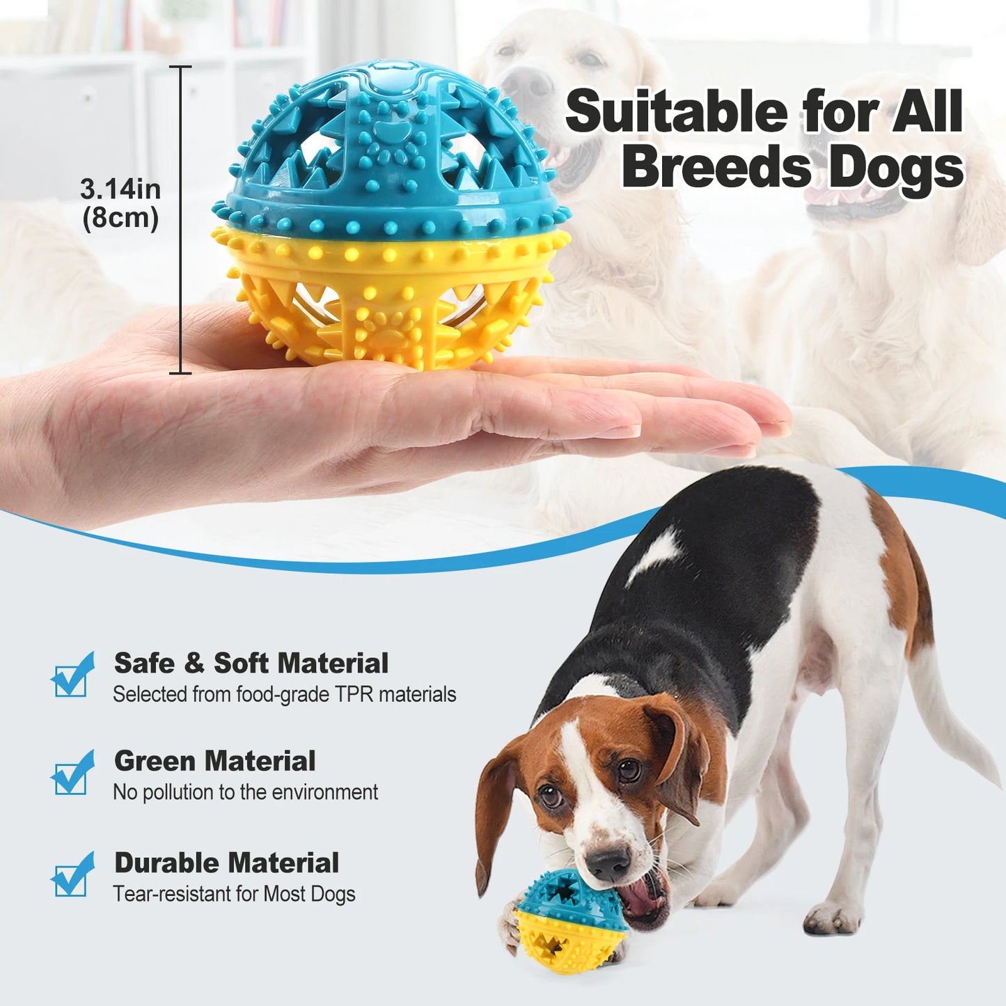 Maison Paw SmartBall™ Interactive Dog Toy – Treat Dispensing & Dental Cleaning Ball