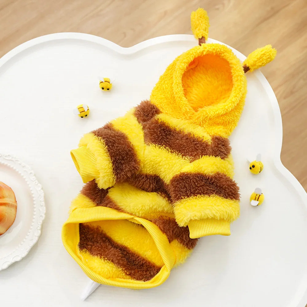 Maison Paw HoneyHug™ Winter Pet Hoodie – Cute Bee Design for Dogs & Cats