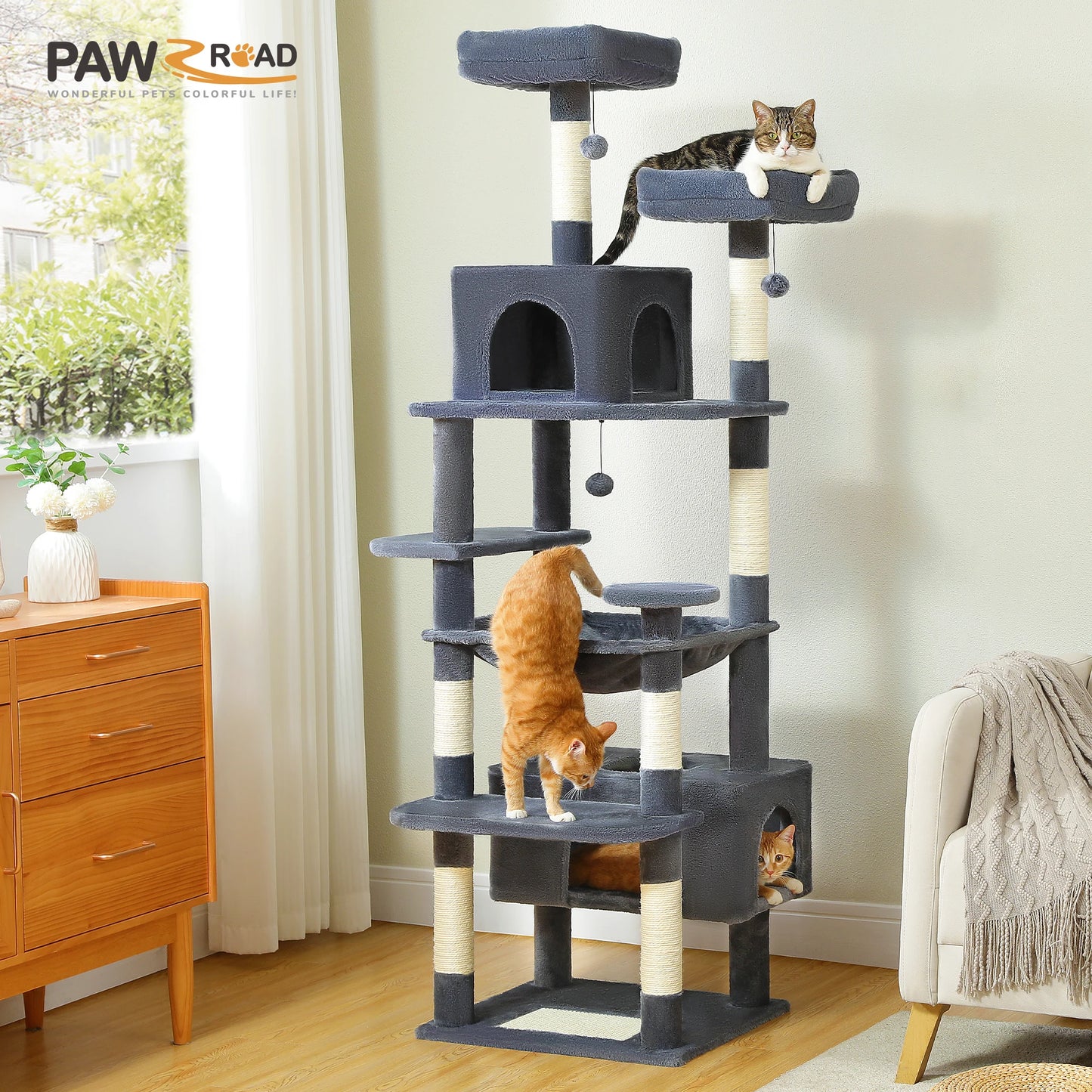 Maison Paw GrandPurr™ Luxury Cat Tree & Tower – Multi-Level Indoor Playground