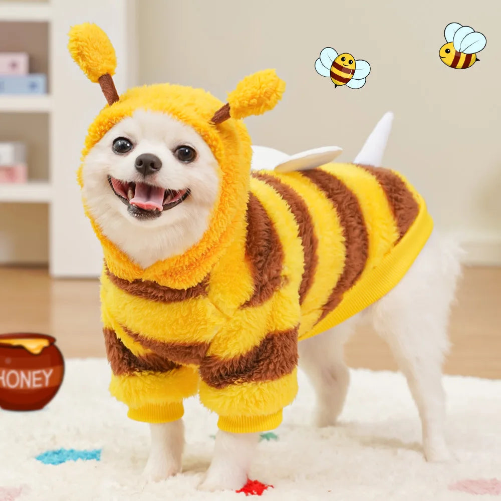 Maison Paw HoneyHug™ Winter Pet Hoodie – Cute Bee Design for Dogs & Cats