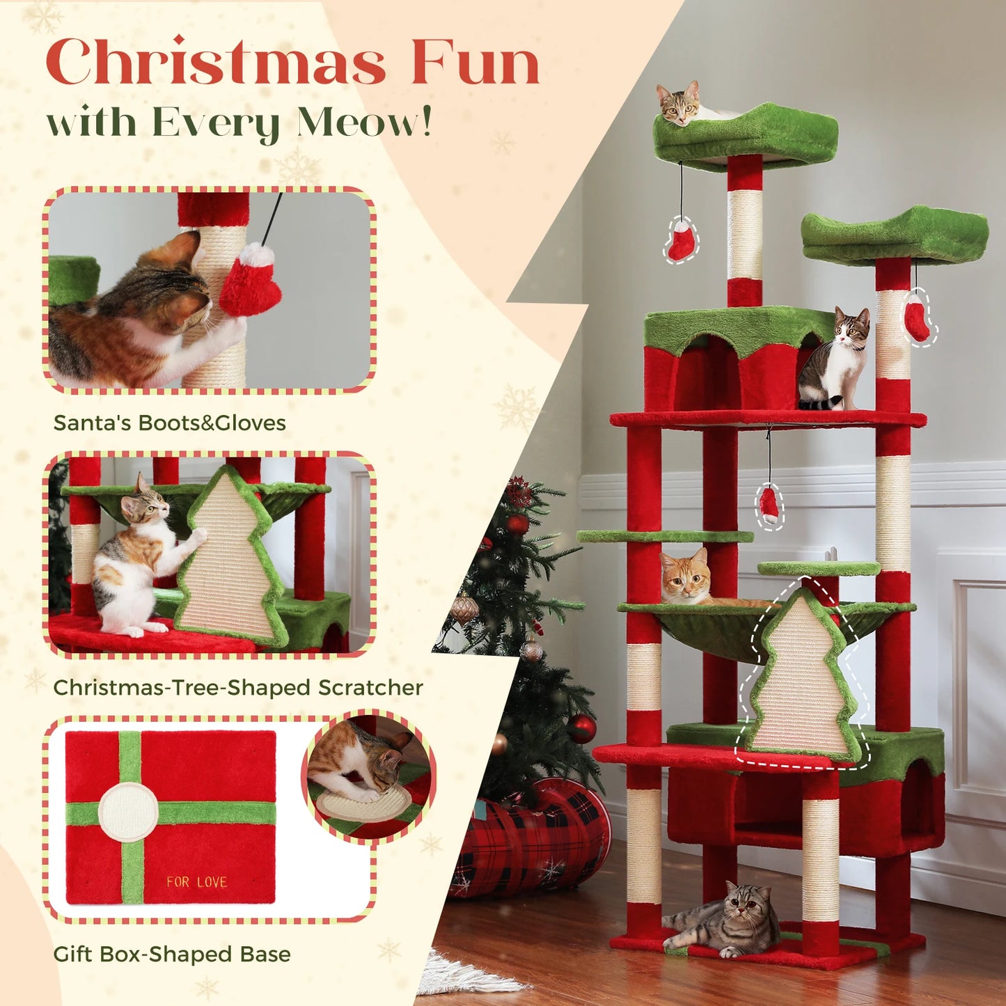 Maison Paw GrandPurr™ Luxury Cat Tree & Tower – Multi-Level Indoor Playground
