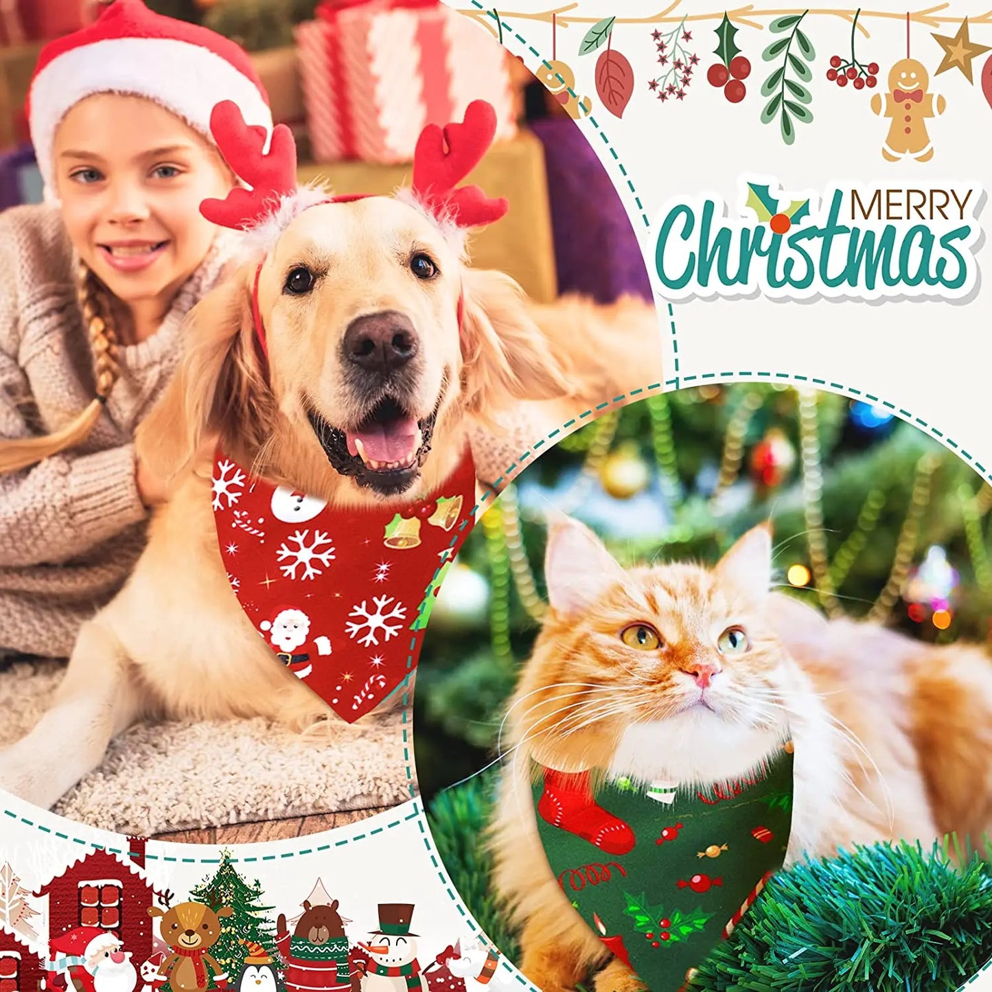 Maison Paw Holiday Dog Bandana Set (30 pcs)