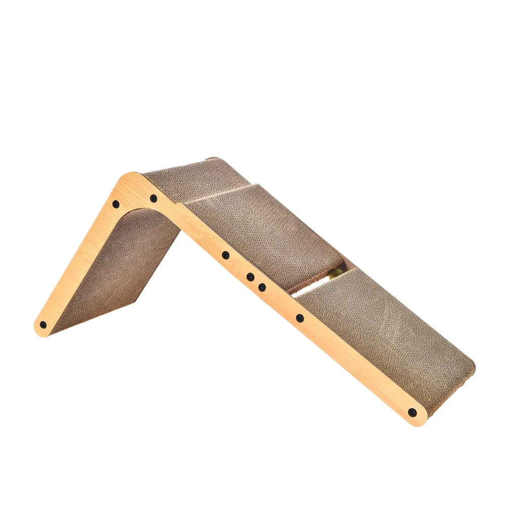 Maison Paw FlexScratch™ L-Shape Cat Scratcher with Toy Balls & Catnip