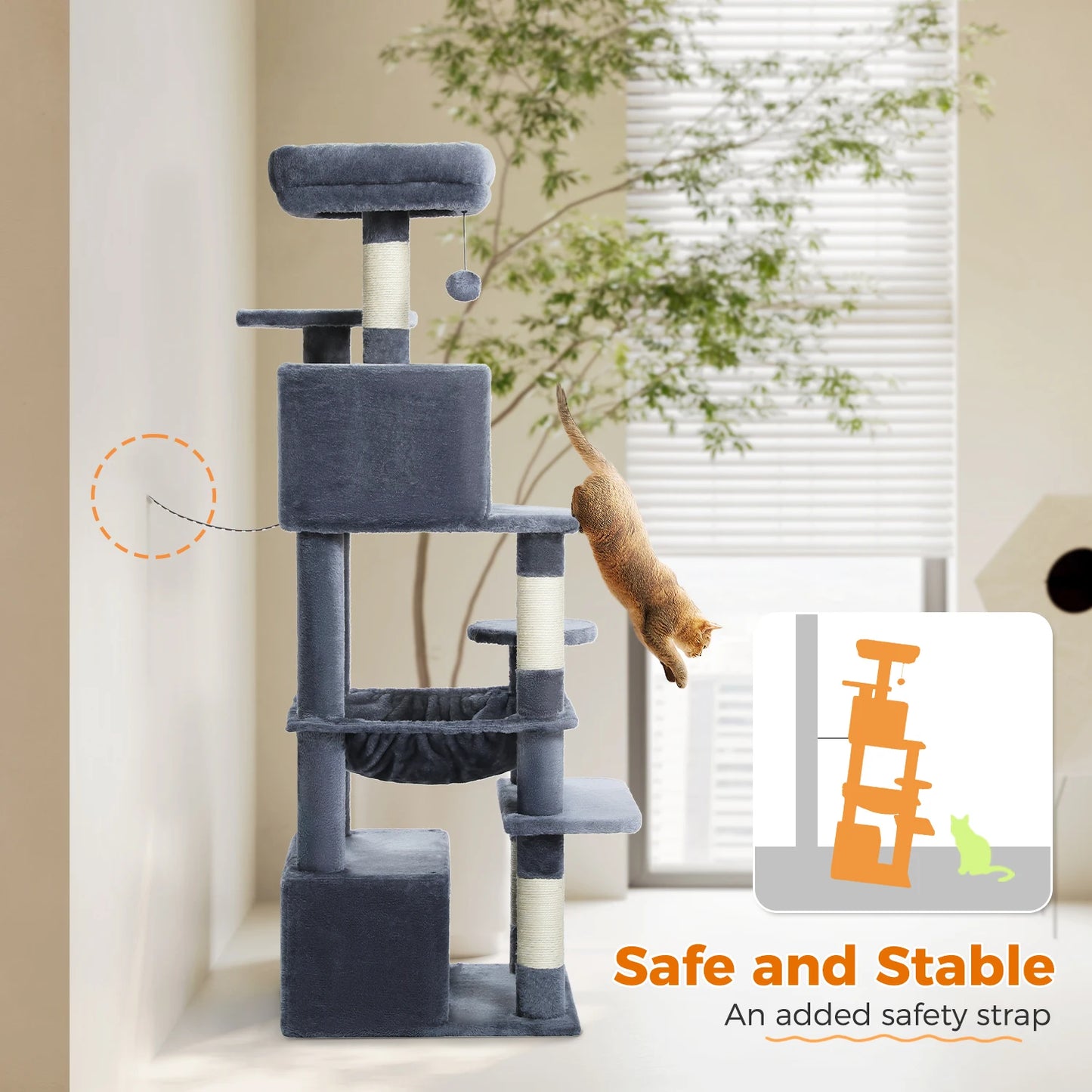 Maison Paw GrandPurr™ Luxury Cat Tree & Tower – Multi-Level Indoor Playground