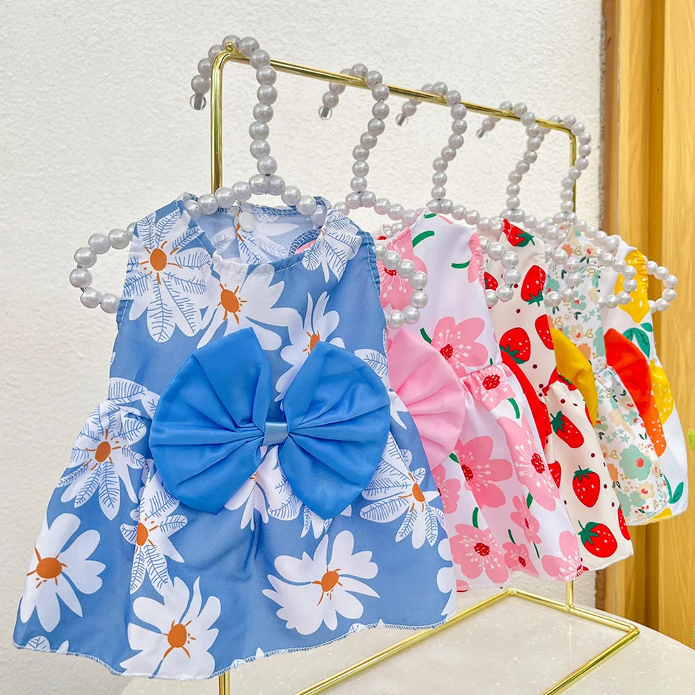 Maison Paw BloomBow™ Summer Pet Dress – Princess Lace Outfit for Small Dogs & Cats