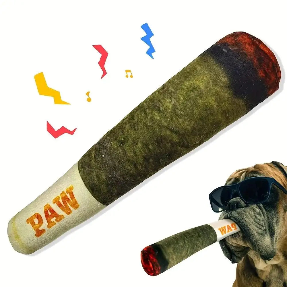 Maison Paw ChewCigar™ Squeaky Dog Toy – Plush Bite-Resistant Cigar for Small Dogs