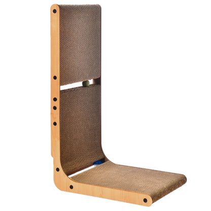 Maison Paw FlexScratch™ L-Shape Cat Scratcher with Toy Balls & Catnip