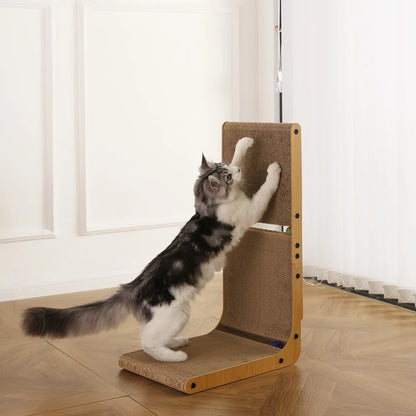 Maison Paw FlexScratch™ L-Shape Cat Scratcher with Toy Balls & Catnip