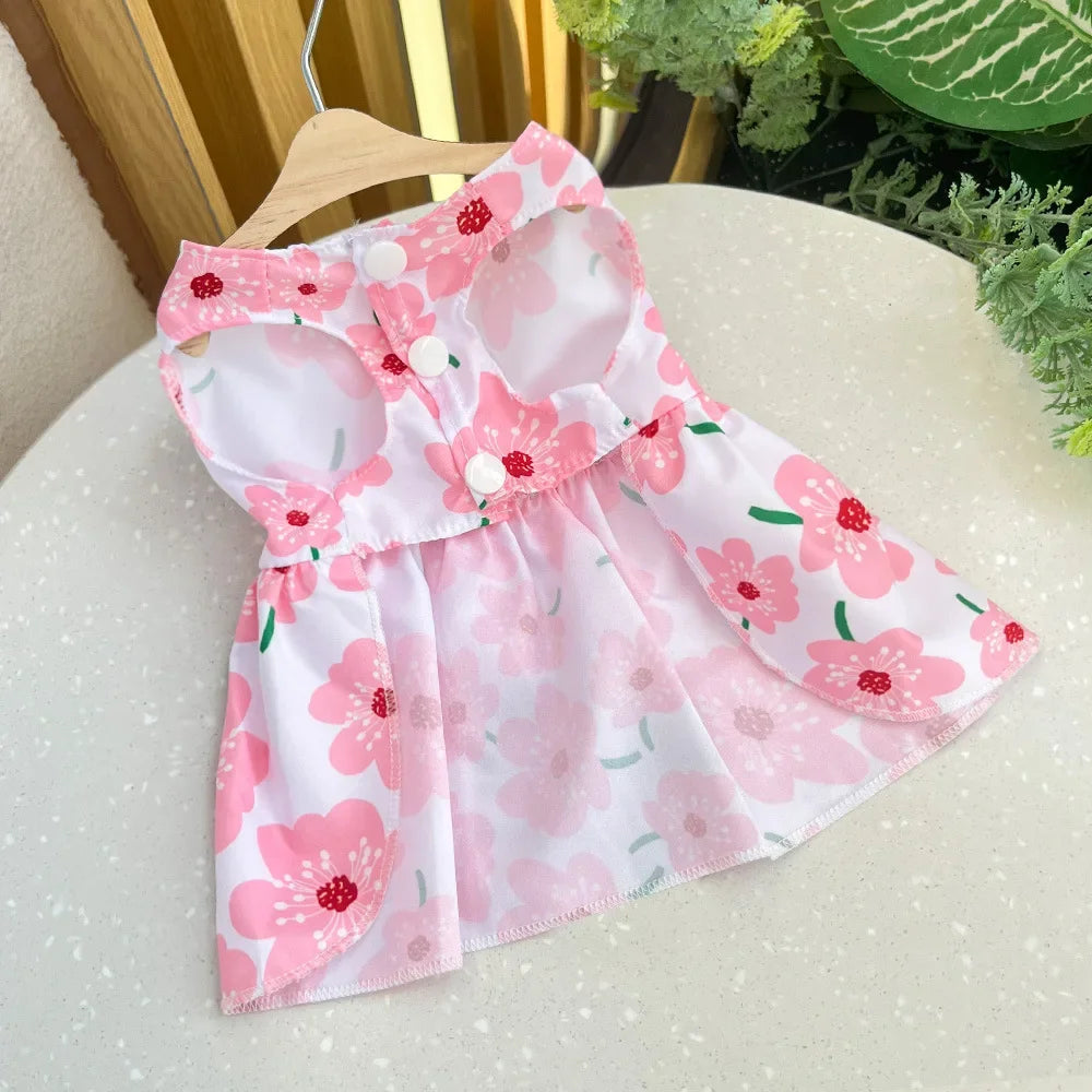 Maison Paw BloomBow™ Summer Pet Dress – Princess Lace Outfit for Small Dogs & Cats