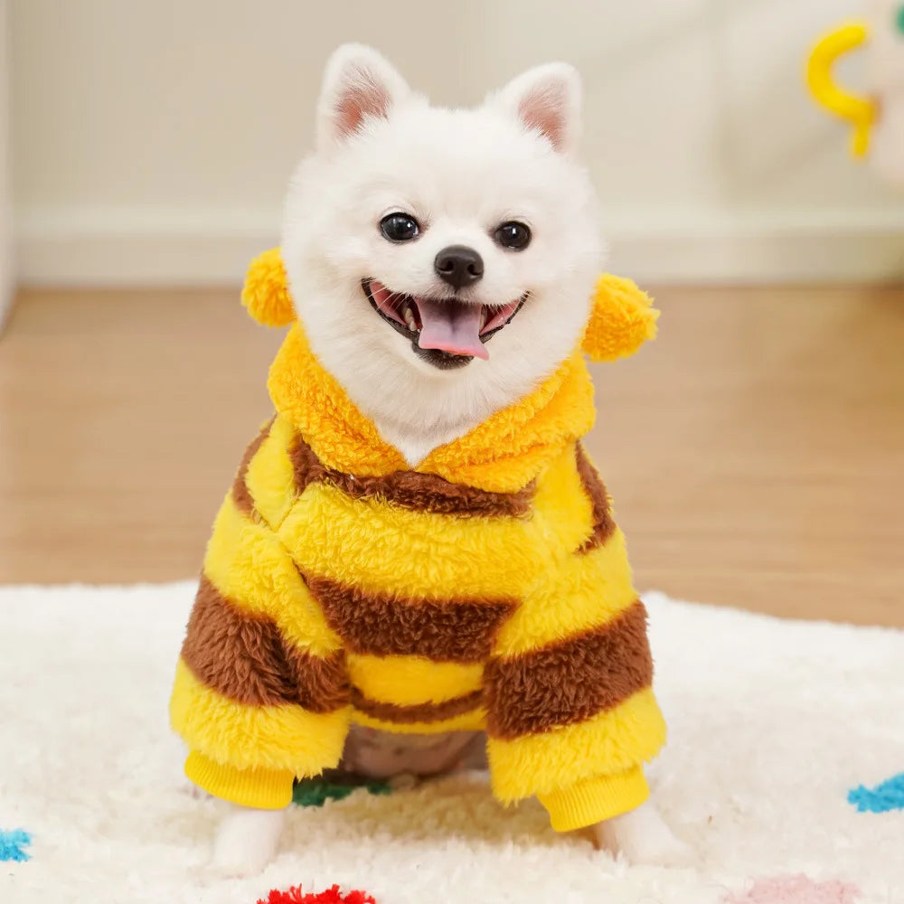 Maison Paw HoneyHug™ Winter Pet Hoodie – Cute Bee Design for Dogs & Cats