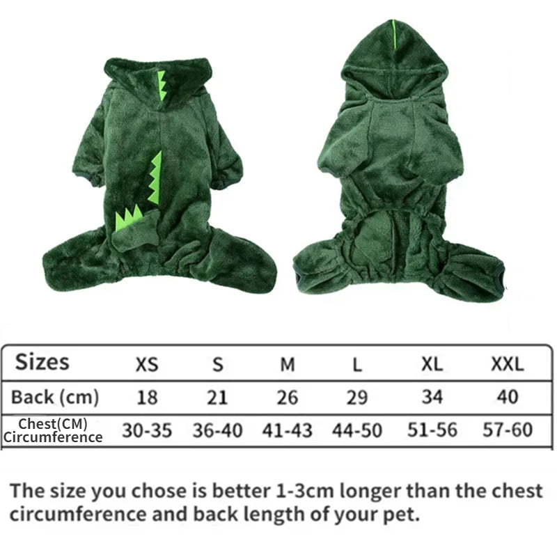 Maison Paw DinoHug™ Hooded Pet Coat – Warm Dinosaur Outfit for Dogs & Cats