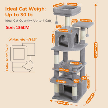 Maison Paw GrandPurr™ Luxury Cat Tree & Tower – Multi-Level Indoor Playground