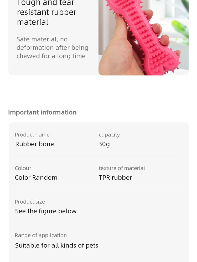 Maison Paw FlexiBone™ Chew Toy – Durable Rubber Bone for Small Dogs