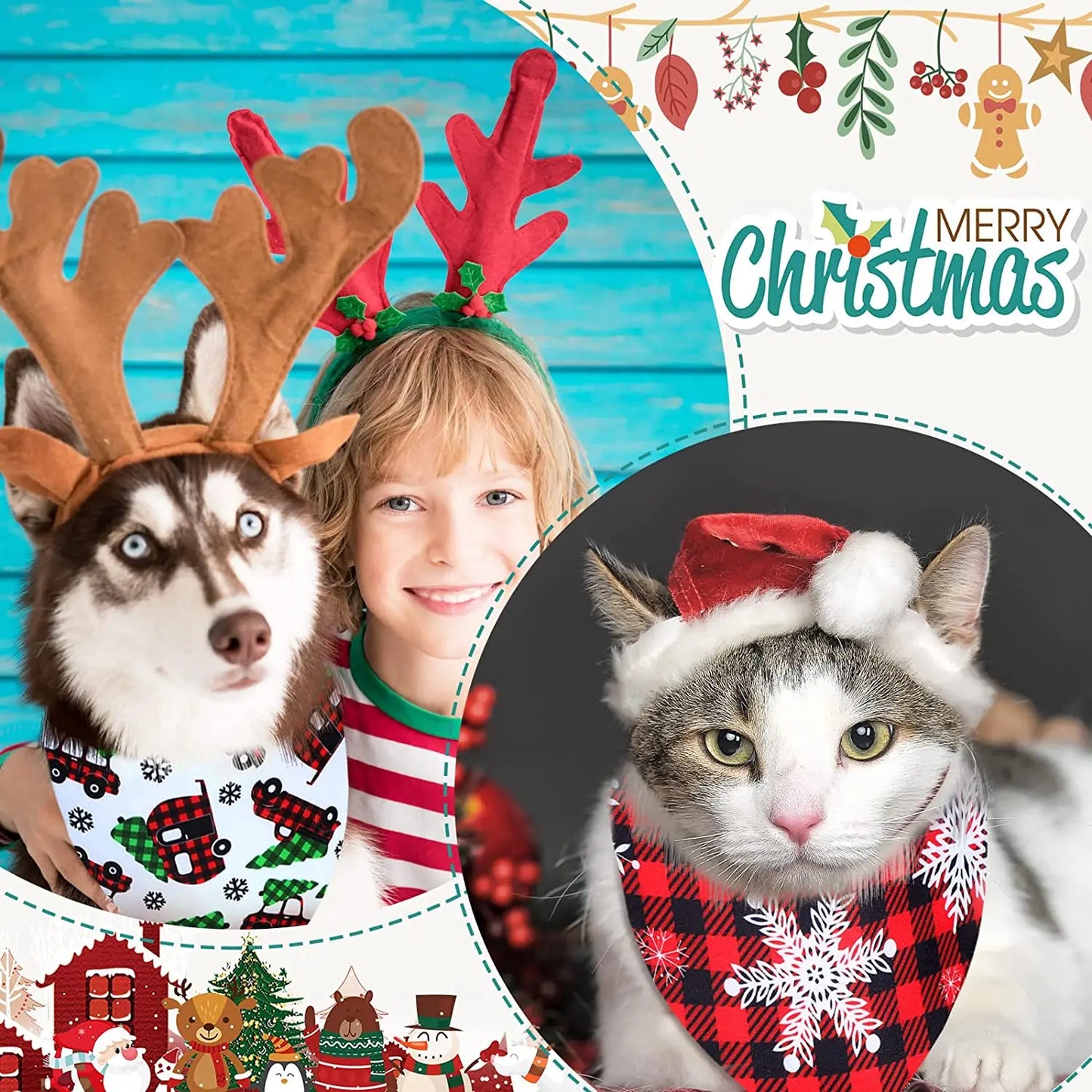 Maison Paw Holiday Dog Bandana Set (30 pcs)