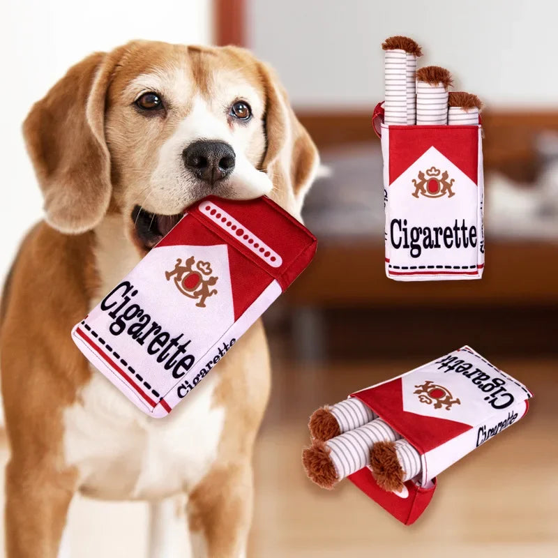 Maison Paw Chew & Chuckle™ Plush Dog Toy – Funny Cigarette Design