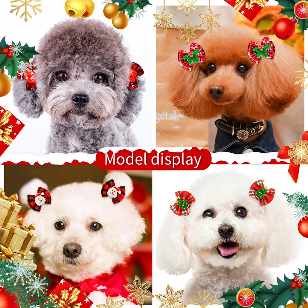 Maison Paw Winter Holiday Pet Hair Bows (10/20/30 pcs)