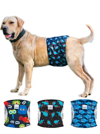 CuteBone™ Reusable Male Dog Diapers (3-Pack)