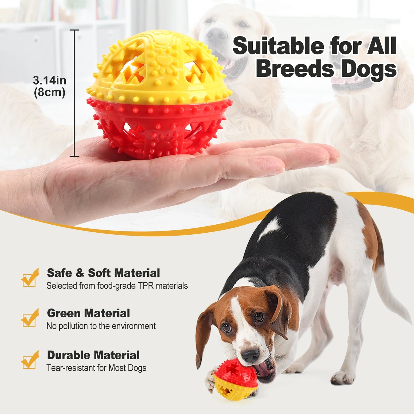 Maison Paw SmartBall™ Interactive Dog Toy – Treat Dispensing & Dental Cleaning Ball