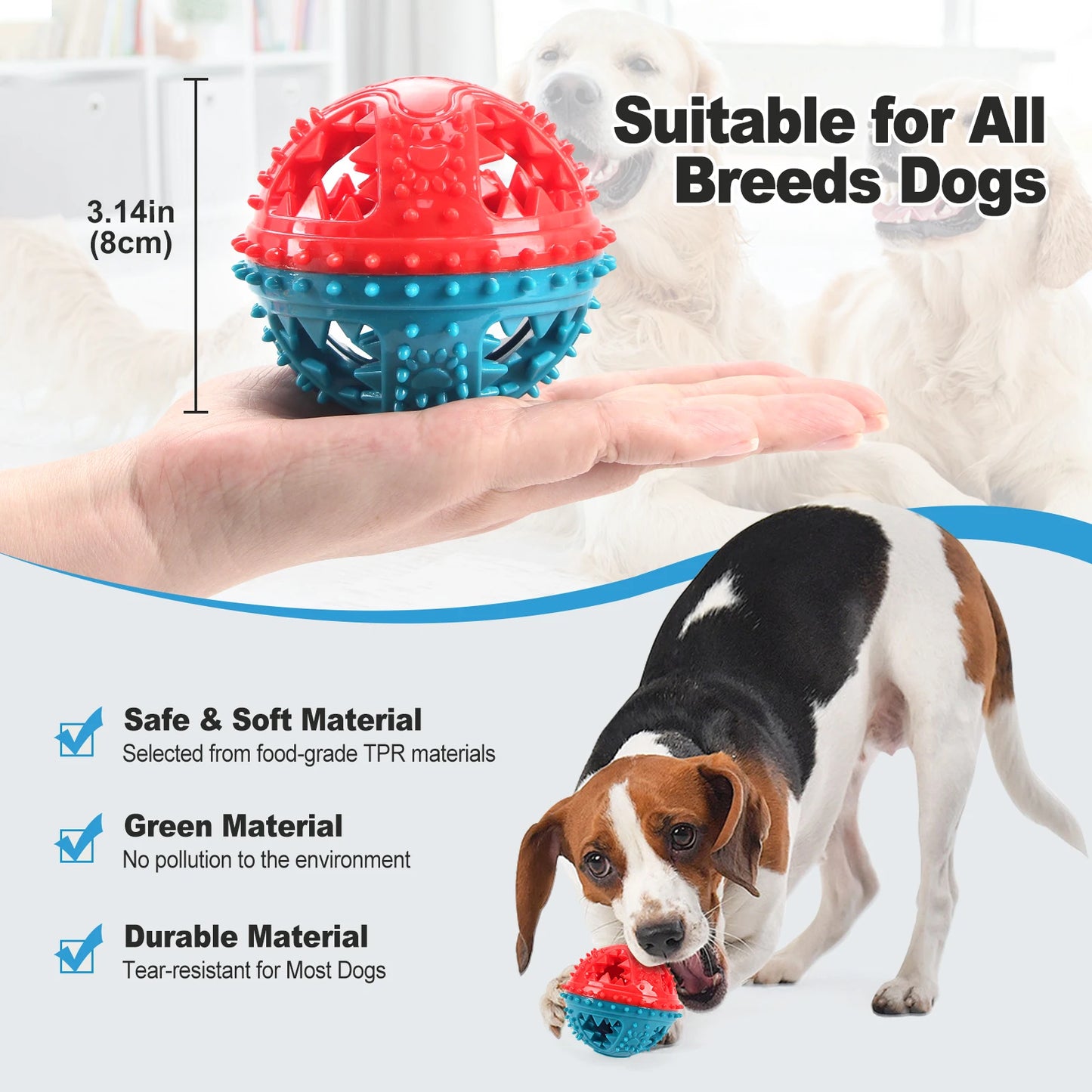 Maison Paw SmartBall™ Interactive Dog Toy – Treat Dispensing & Dental Cleaning Ball