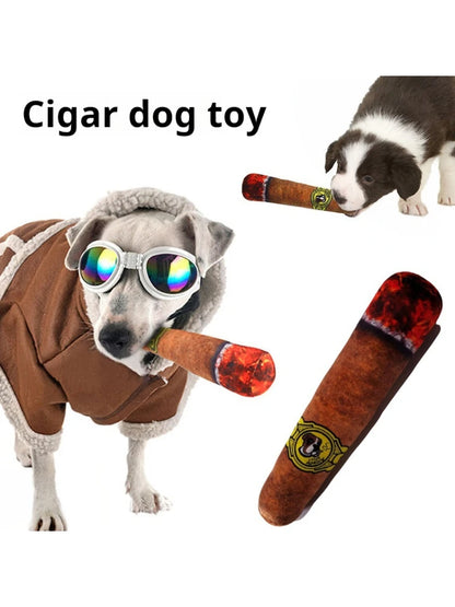 Maison Paw ChewCigar™ Squeaky Dog Toy – Plush Bite-Resistant Cigar for Small Dogs