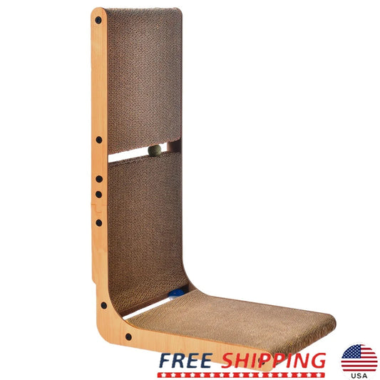 Maison Paw FlexScratch™ L-Shape Cat Scratcher with Toy Balls & Catnip