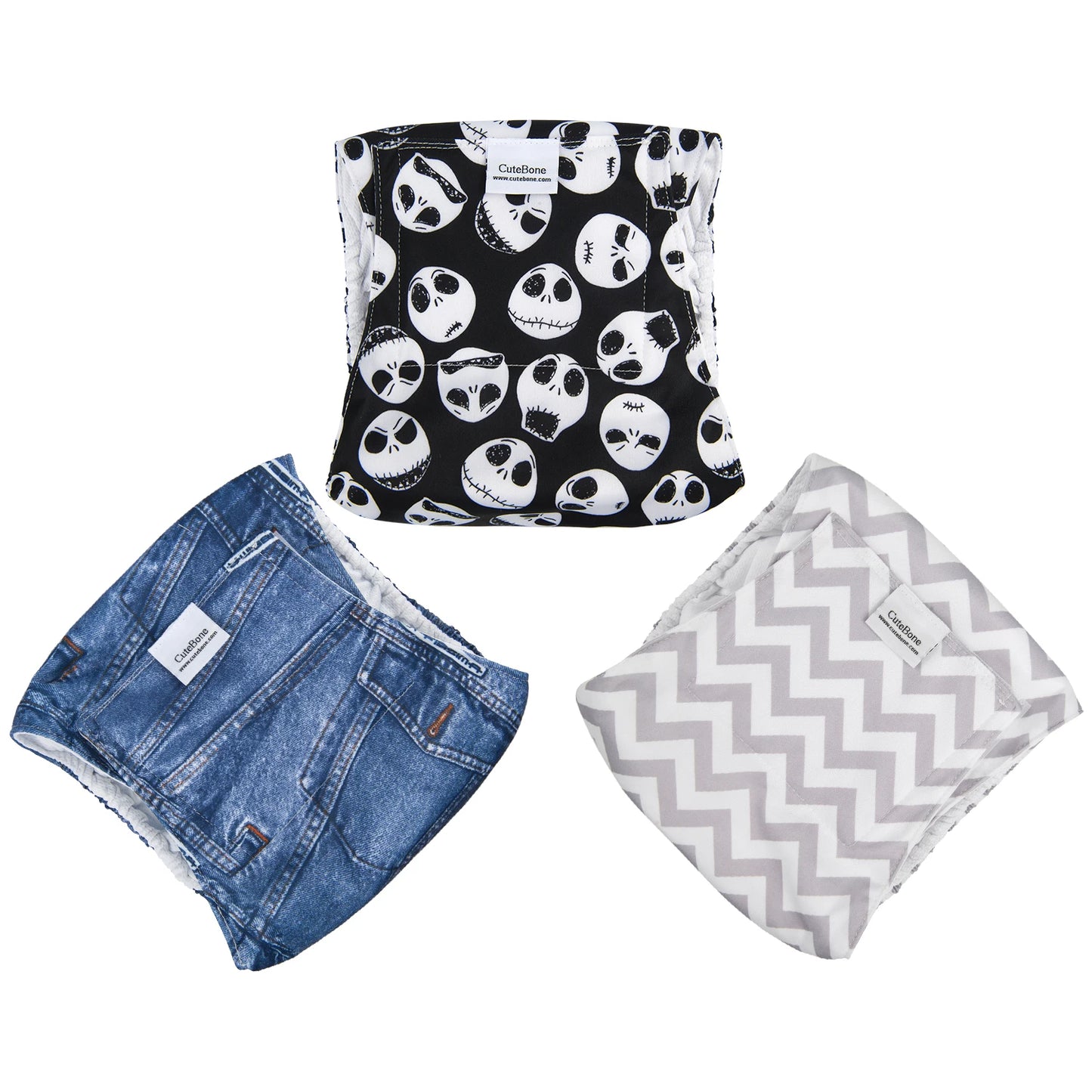 CuteBone™ Reusable Male Dog Diapers (3-Pack)
