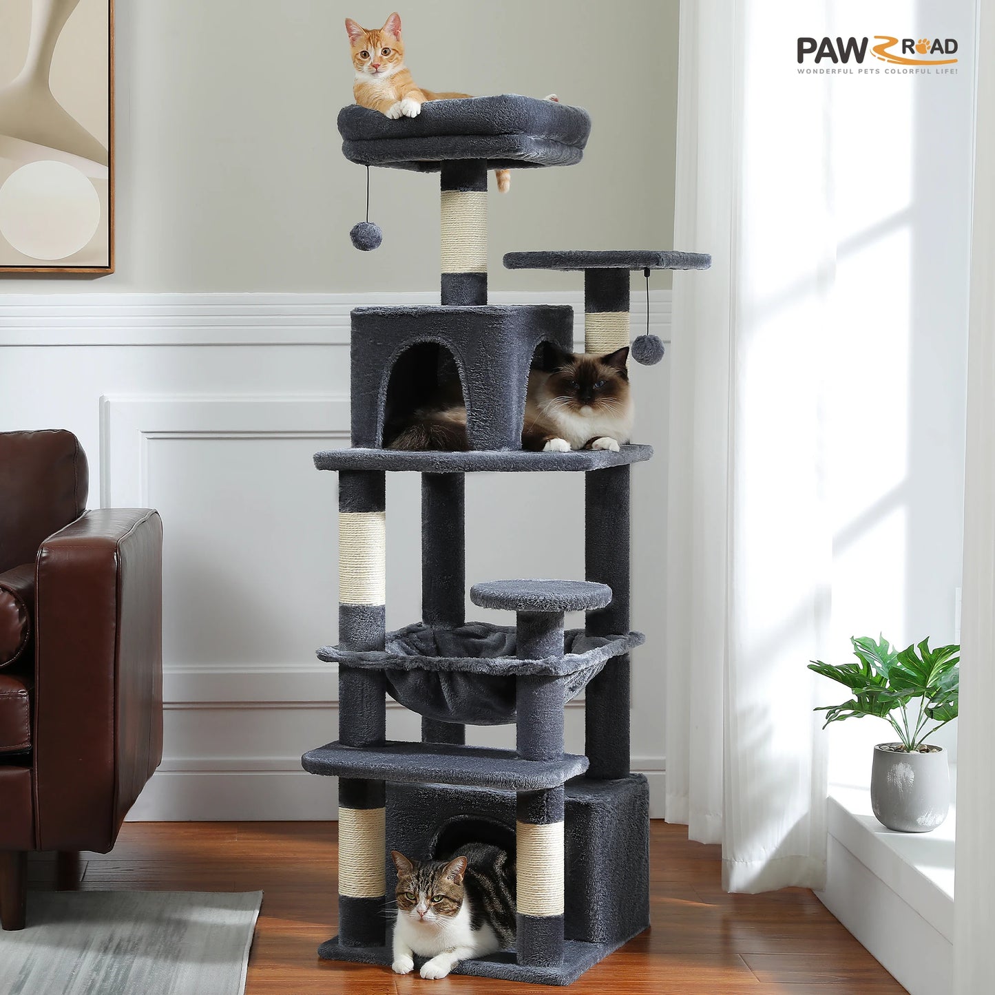 Maison Paw GrandPurr™ Luxury Cat Tree & Tower – Multi-Level Indoor Playground